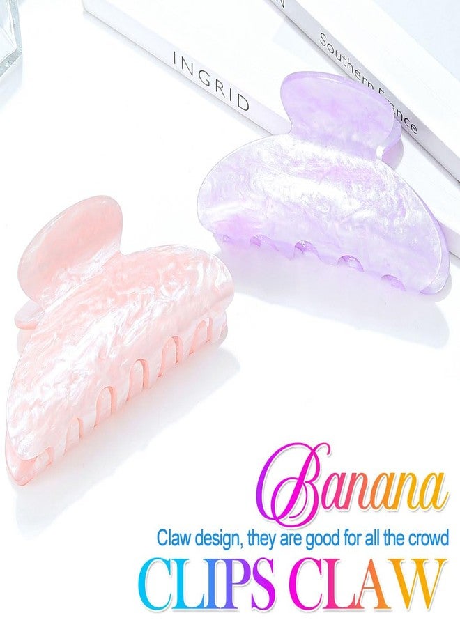 CAKURE Acrylic Hair Clips Pink Cute Claw Clips Medium Claw Hair Clip Hair Accessories for Women (Pack of 2) (d-light pink&purple) - Image 2